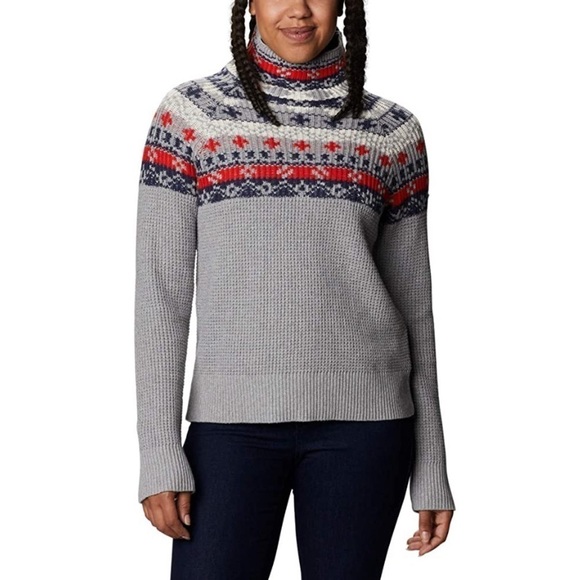Columbia Womens Pine Street Jacquard Pullover sweater wool blend Size XL - Picture 1 of 11